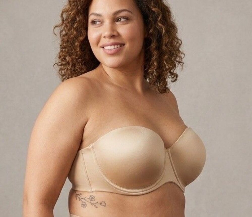 Cacique Nude Smooth Strapless Convertible Bra Size 44F Plus Size